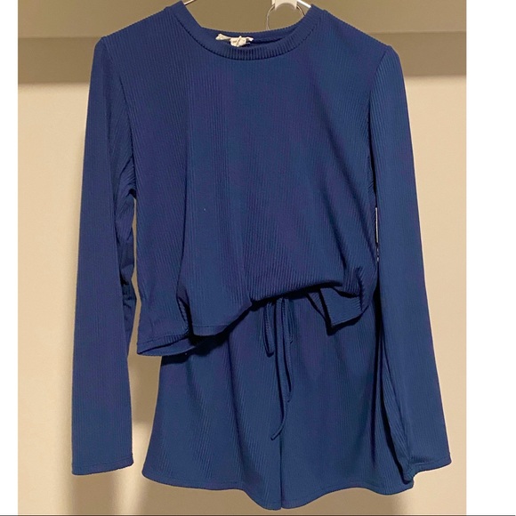 NWOT Ribbed Top & Shorts Pajama Set - Picture 1 of 7